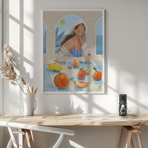 Girl with peaches Poster