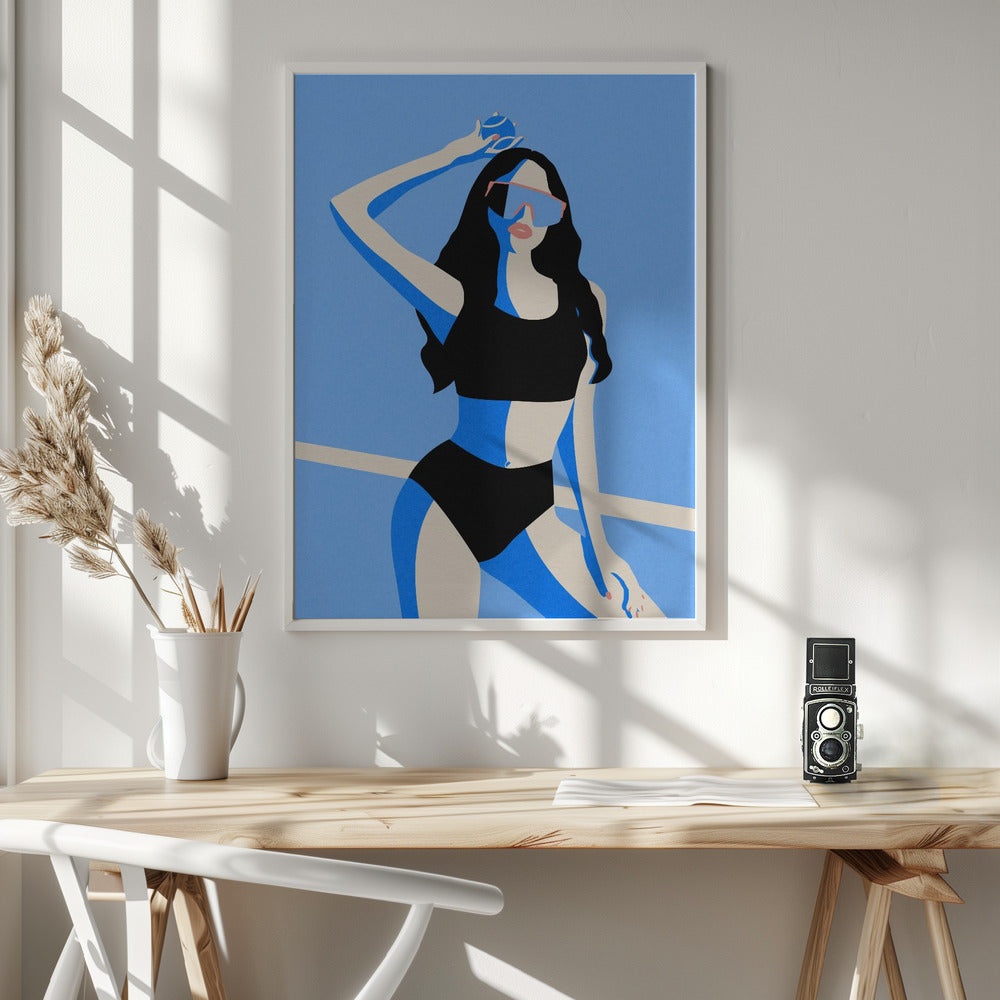 Blue Sport Girl Poster