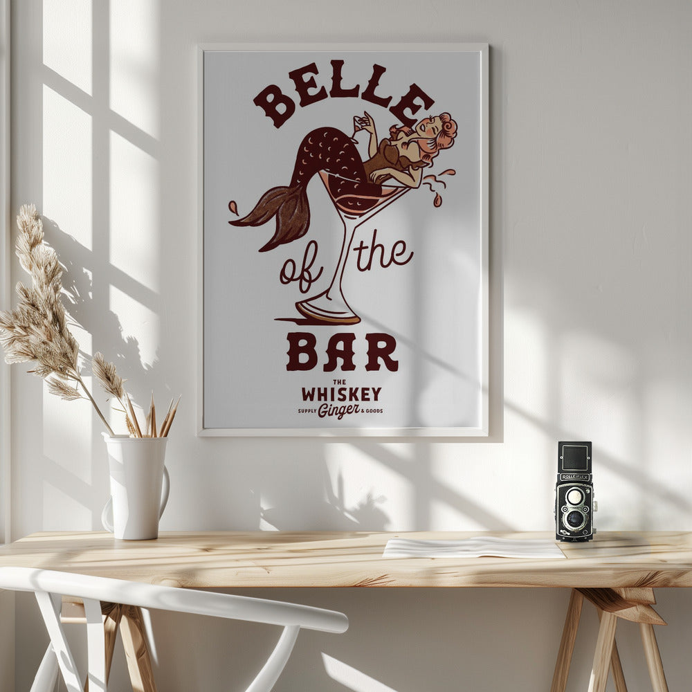 Belle Of The Bar Mermaid Pin Up Art Poster