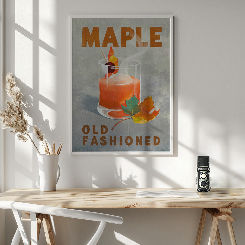 Maple Old Fashioned Cocktail Poster