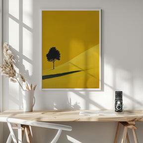 Yellow Field Tree Poster