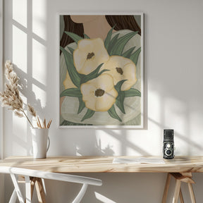 Pale Yellow Flowers Poster