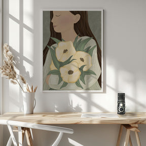 Pale Yellow Flowers Poster