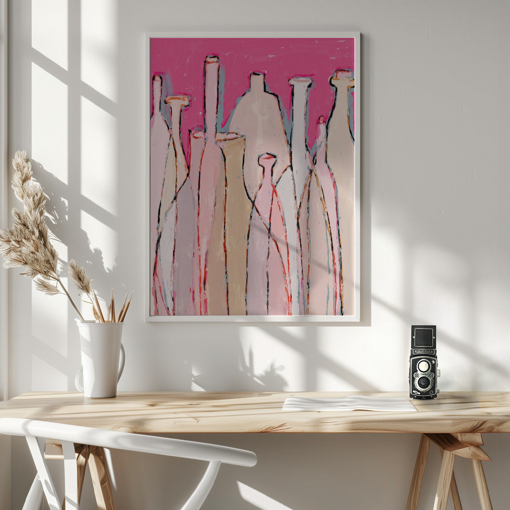 Pastel bottles Poster