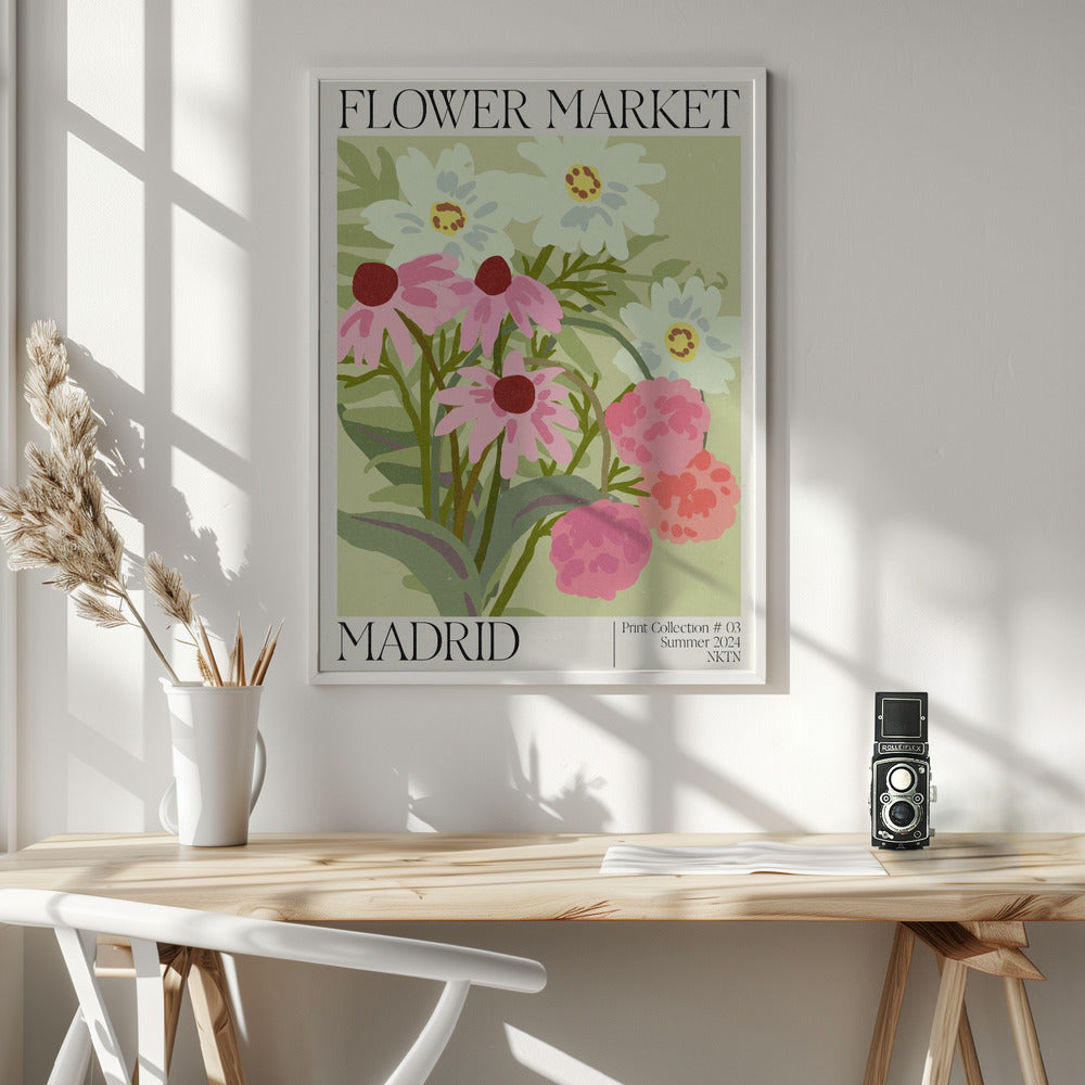Madrid Flower Market Poster
