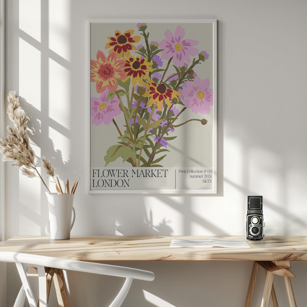 London Flower Market Poster
