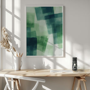 Green Squares Poster