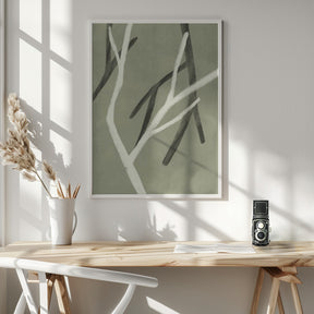 Twigs On Sage Green 1 Poster