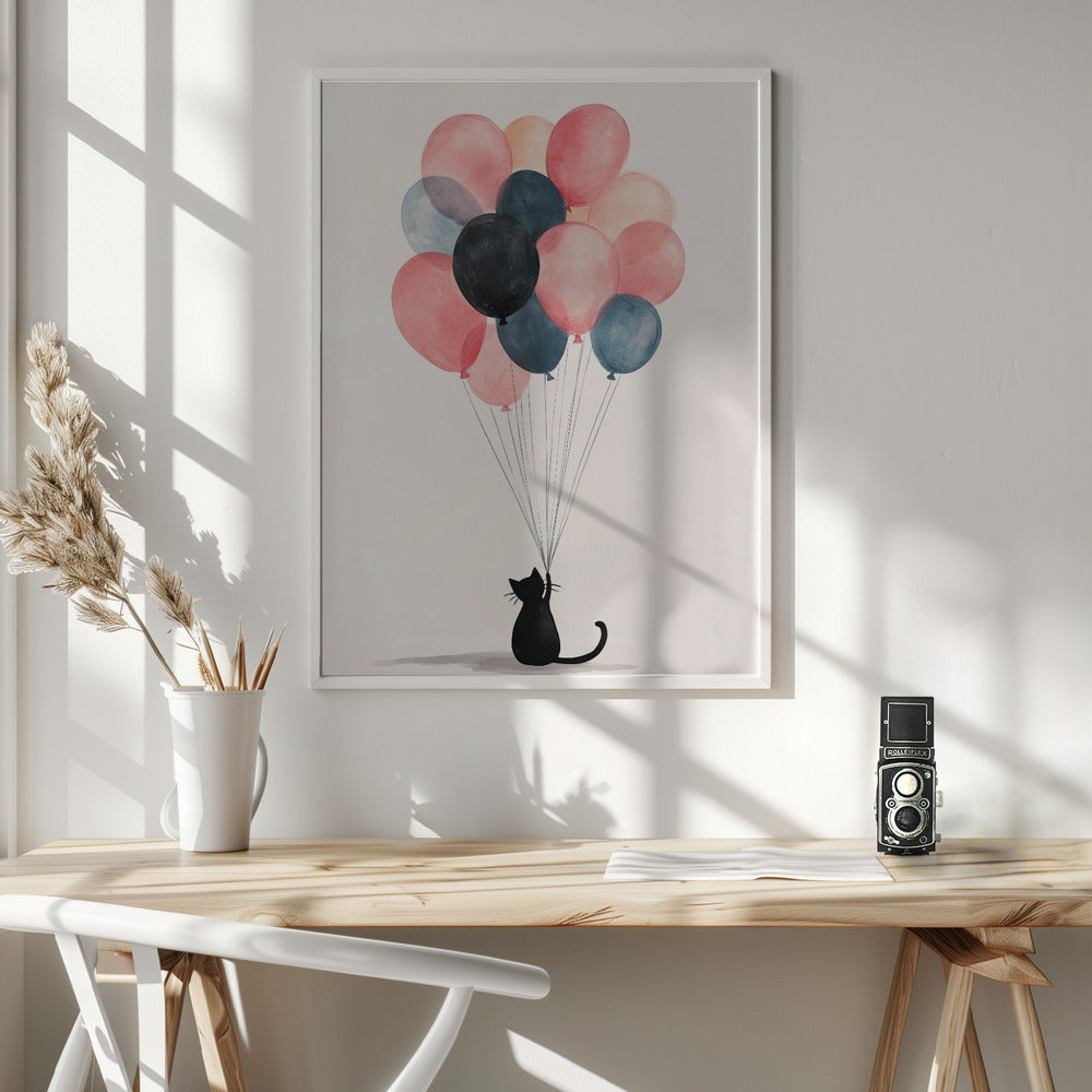 The Cat and the Balloons Poster