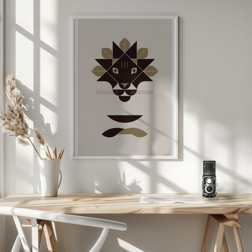 Golden Animals - Lion (white) Poster