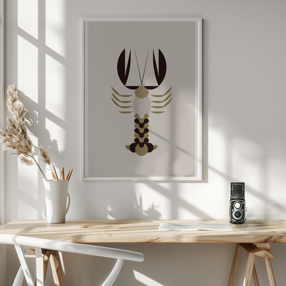 Golden Animals - Lobster (white) Poster