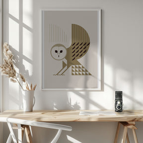 Golden Animals - Barn Owl (White) Poster