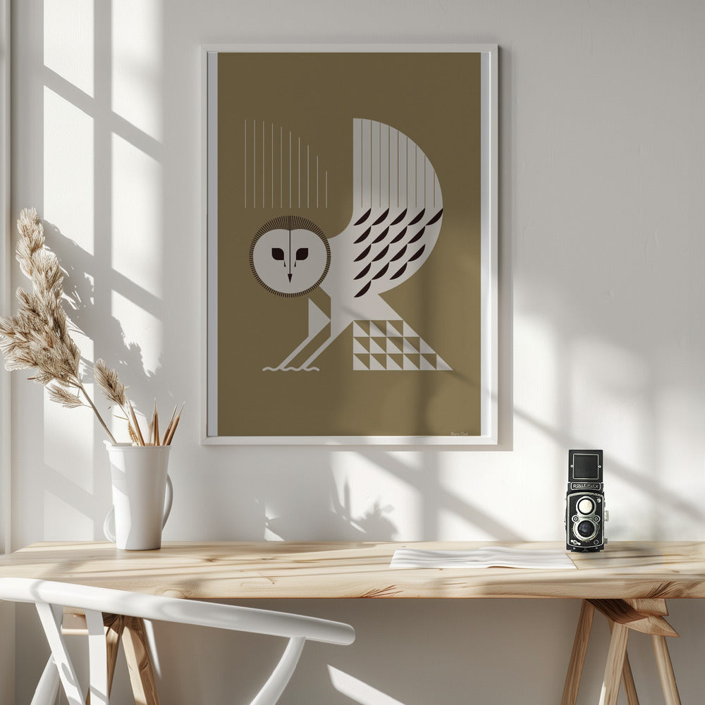 Golden Animals - Barn Owl (Gold) Poster