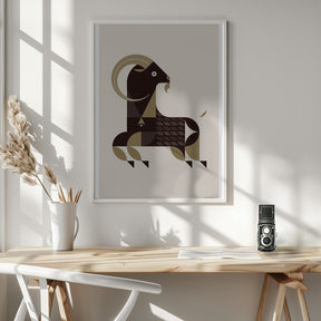 Golden Animals - Kri Kri Goat (White) Poster