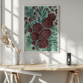 Sharonnie red roses Poster