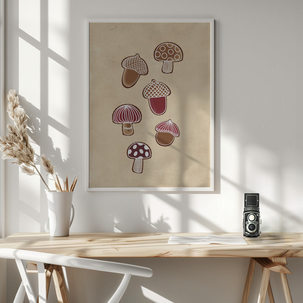 Acorn and mushroom cookies Poster