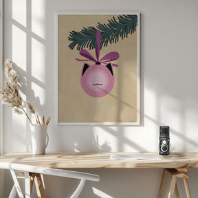 Meowry bauble pink/tan Poster