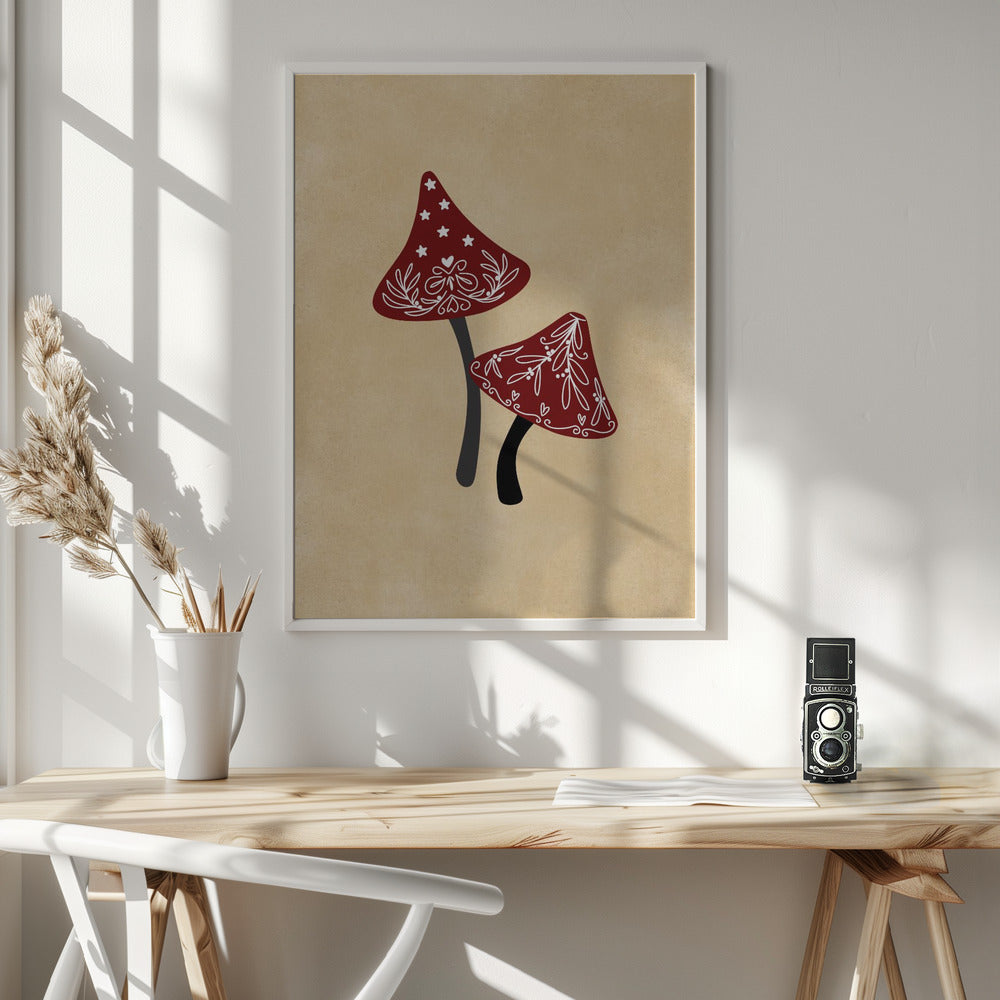 Iced mushrooms red/tan Poster