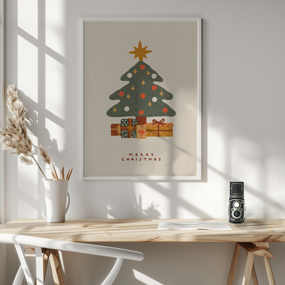 Christmas tree with gifts Poster