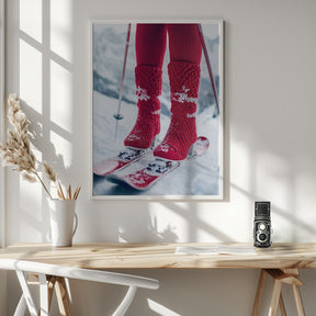 Ski Glamour Red Poster