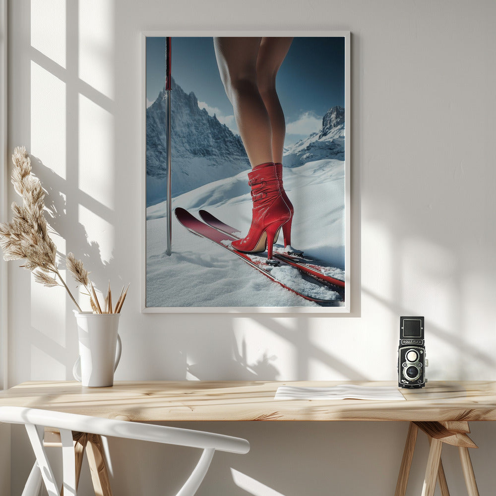 Ski Glamour High Heels Poster