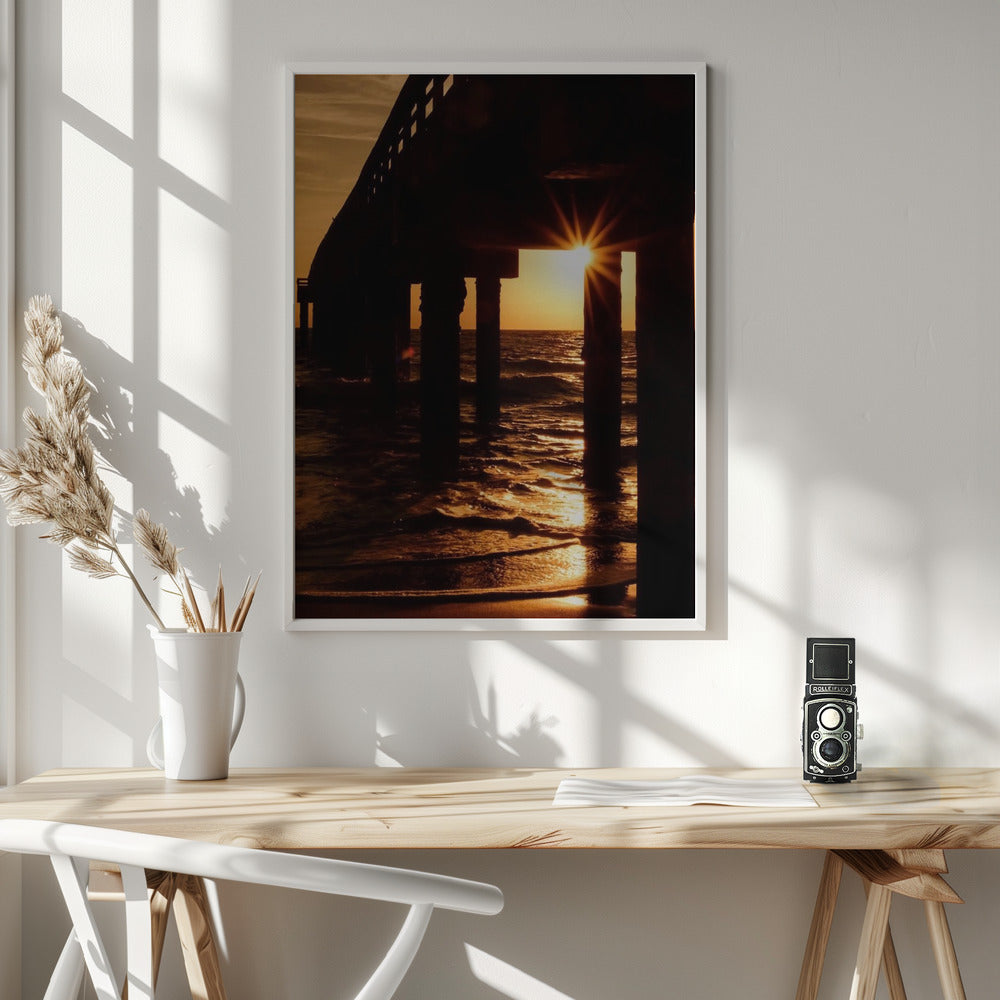 Saint Augustine Beach Pier Sunrise Poster