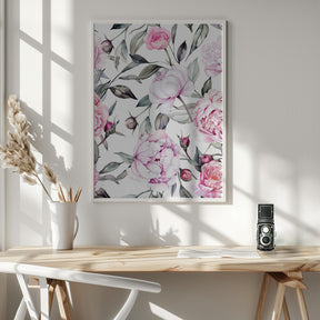 Nature Flowers and Leaves Watercolor Art (127) Poster