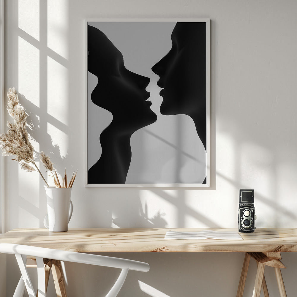 Two Abstract Silhouettes Poster