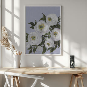 Evadne peonies in lilac Poster