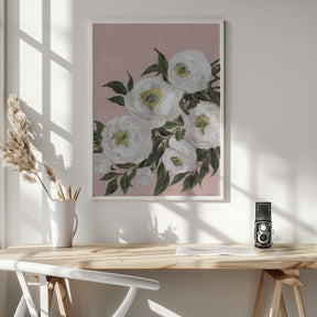 Evadne peonies in pink Poster