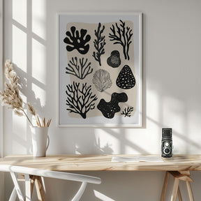 Coral Collection (black) Poster