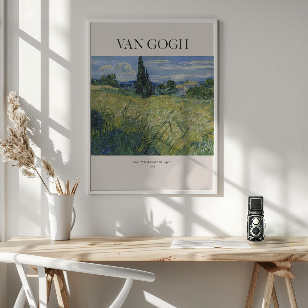 Green Wheat Field With Cypress (1889) Van Gogh Poster