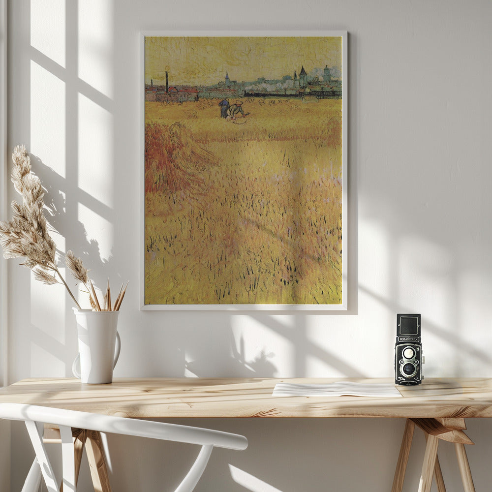 Wheat Field With View of Arles (1888) Poster