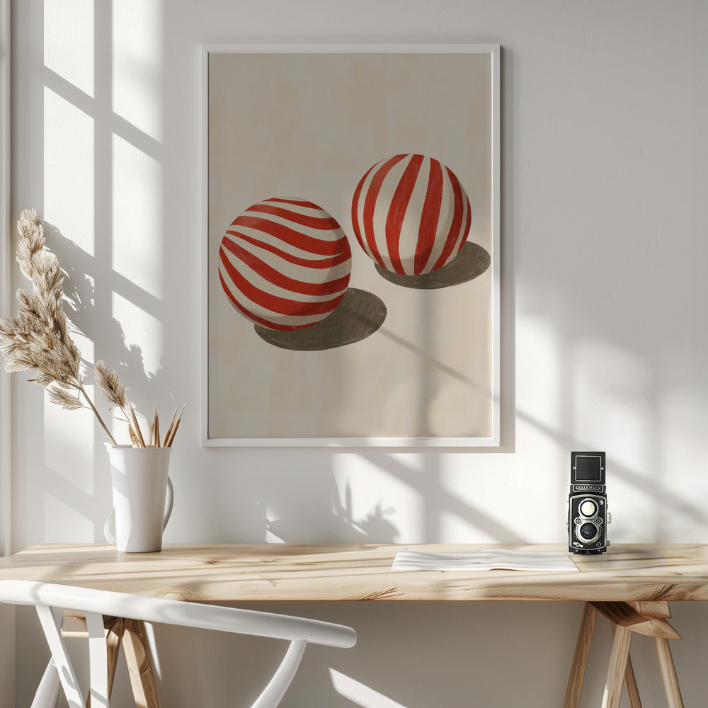 Striped balls Poster