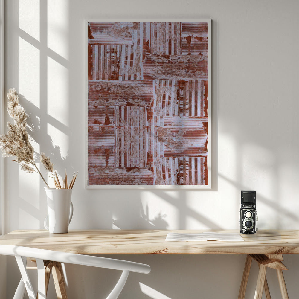 Cinnabar Soft Lines Texture No2 Print Poster