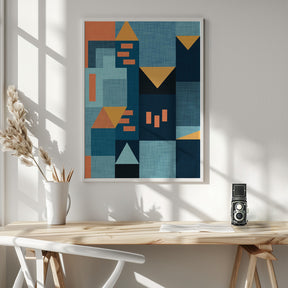 B Klee Coral Blue - Bauhaus Poster