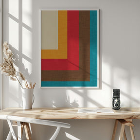 Abstract Mod Cube Beige Poster