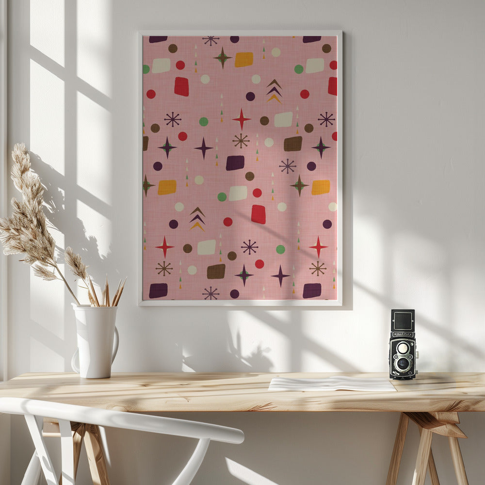 Atomic Pattern Pink Purple Poster