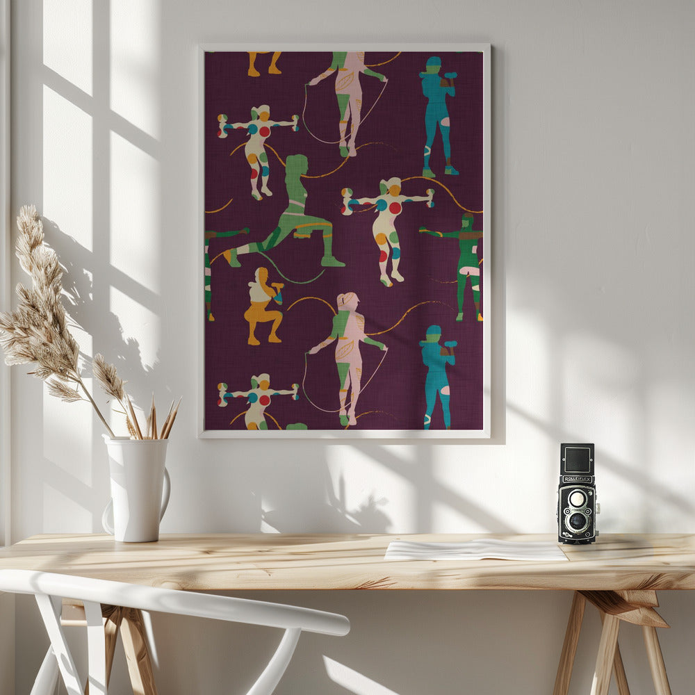 Fitness Purple Poster