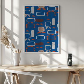 Mod Outline Blue    Rectangular   Din   Susana Costa Poster