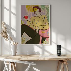 Woman With Apple Poster