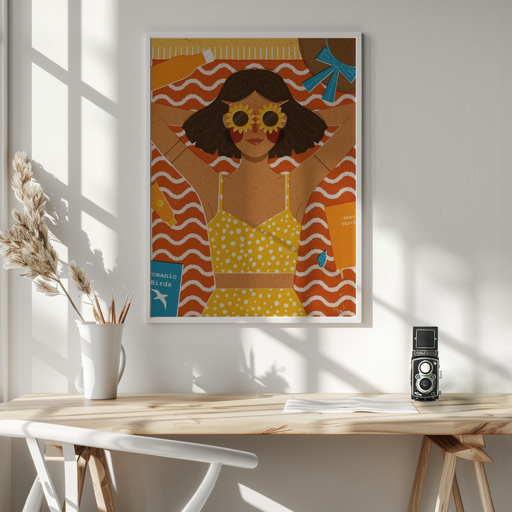 Girl at the Beach Poster