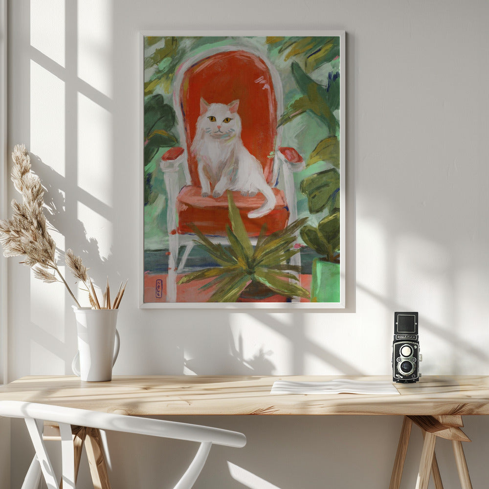 Indoor Jungle Cat Painting Poster