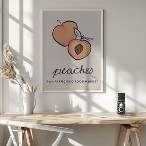 Food Art - Peaches San Francisco Food Market Poster