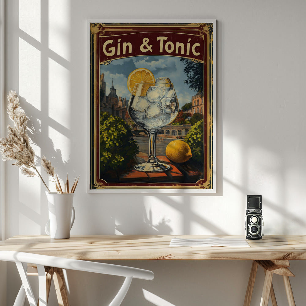 Gin &amp; Tonic Vintage Poster