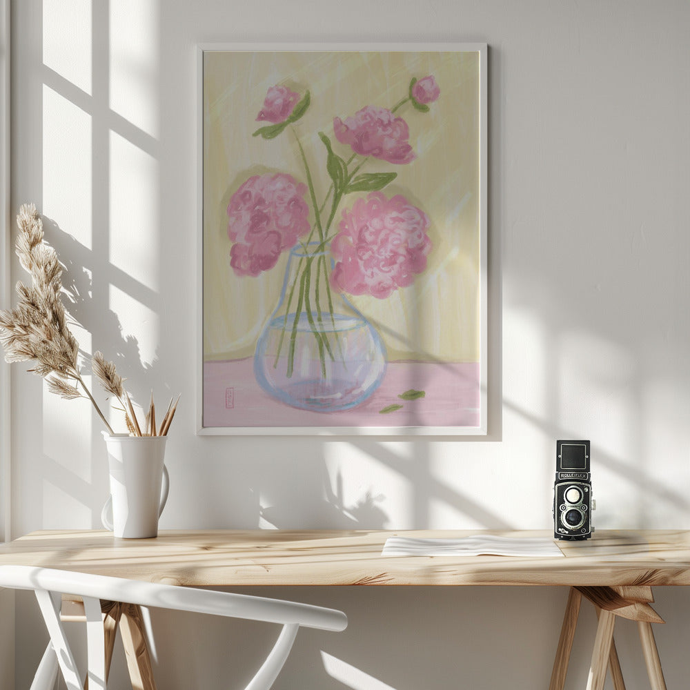 A Vase of Peonies Poster