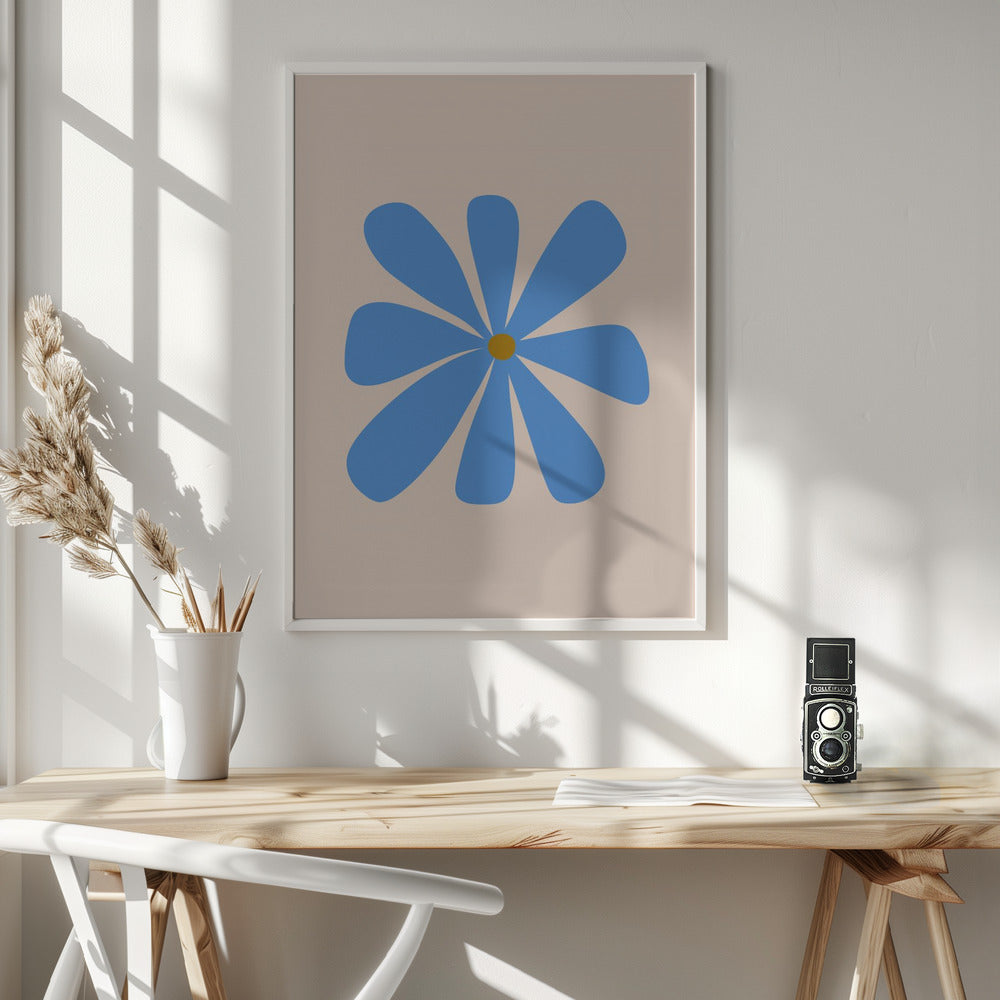 Big Flower - Blue Poster