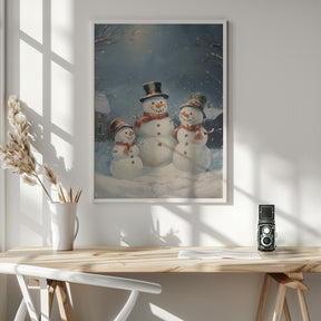 Snowman Family Poster