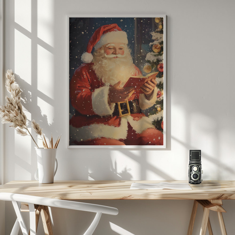 Santa Reading I Poster