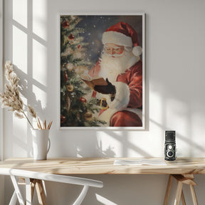 Santa Reading II Poster